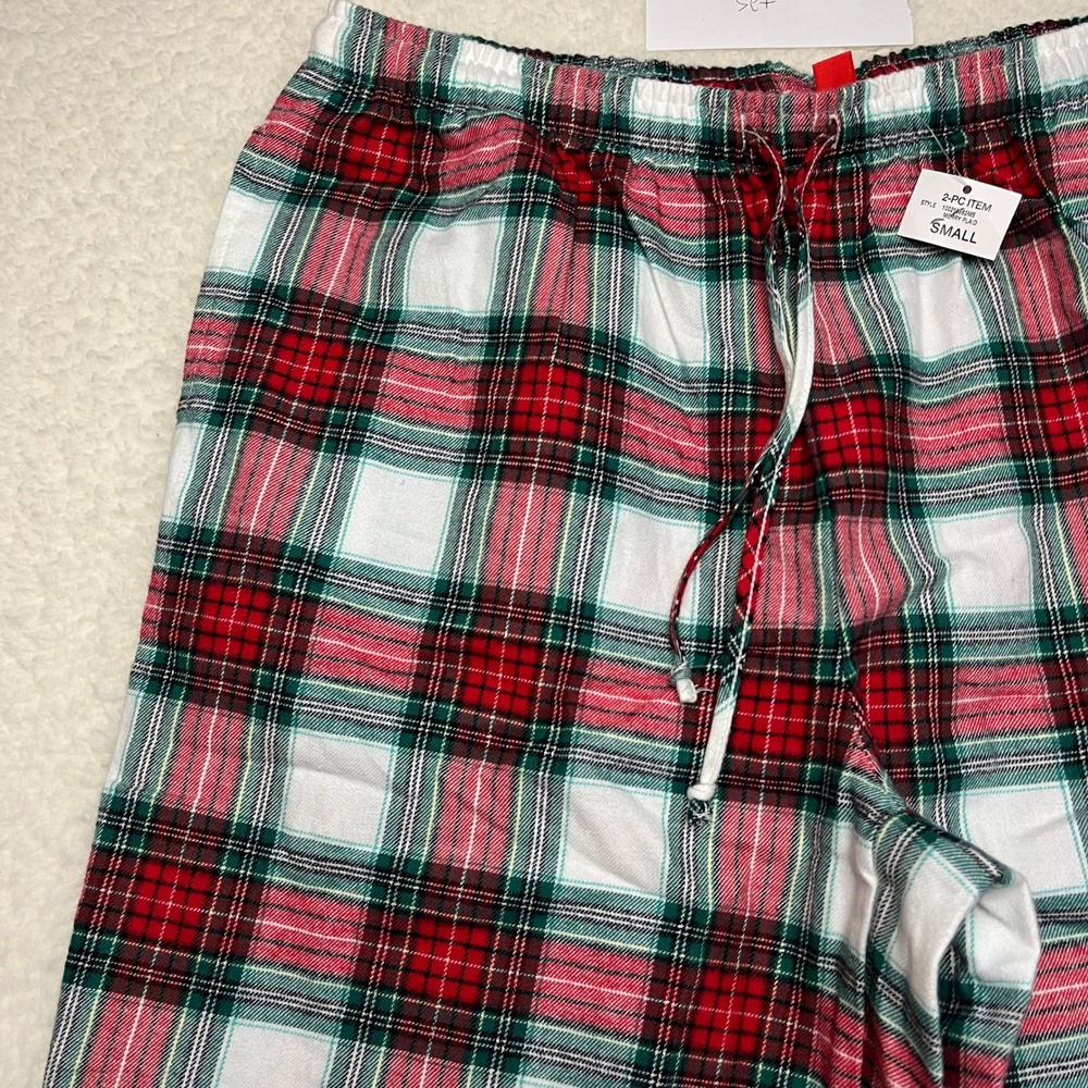 Holiday Lane Pajama Pants Womens Small Red Merry Plaid Sleepwear PANTS ONLY‎
